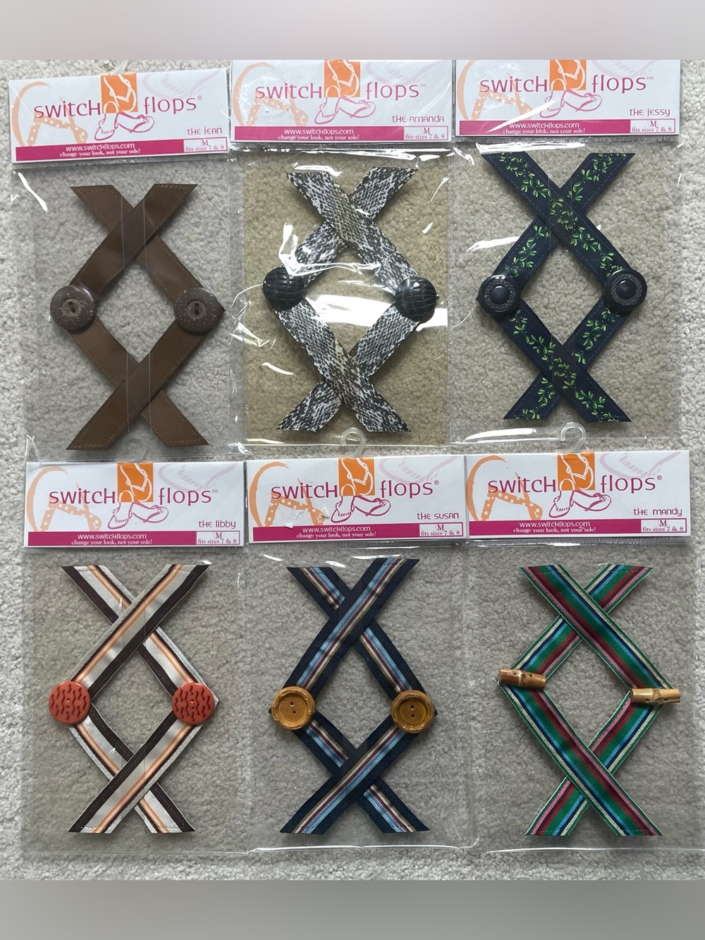 Lindsay Phillips Switch Flops 6 Piece Set Size Medium NWT